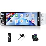 Single Din Car Stereo with Wireless Carplay Android Auto, 2026 Upgraded Bluetooth 5.2 Type-C/USB, 6.5 Inch Incell HD Touch Screen Car Radio with Waterproof Backup Camera Mirror Link FM CVBS EQ SWC+MIC