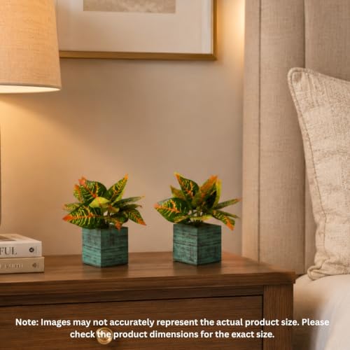 Image of DecoreBugs Artificial Real Touch Flower Plant with Pot (Pack of 2), 16 cm Height, Decorative Faux Floral Plant for Home, Office, Living Room, Bedroom, Table & Shelf Decor