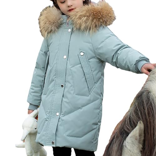 Girls Boys Winter Outerwear Hooded Down Coat Packable Lightweight Warm Puffer Down Jacket with (Green, 10-11 Years)4