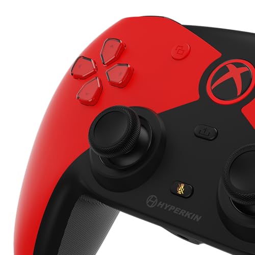 Image of Hyperkin The Competitor Wired Controller for XBOX Series X|S, XBOX One & PC with Hall Effect Joysticks & Impulse Triggers, Symmetrical Layout & Precision D-Pad - Officially Licensed XBOX - Widow Edition Red (Red)