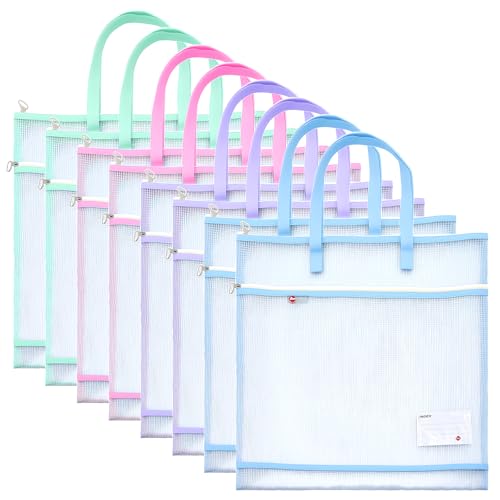 Adboros 16x16-Inch Mesh Craft Project Bags, 8-Piece Set