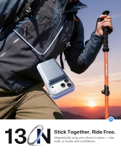 Image of TORRAS MiniMag Pro Portable Charger Power Bank, 10000mAh 15W Magnetic Battery Pack for iPhone 17 /16 /15 /14 /13 /12, Slim Magnetic Wireless Charger, Semi-Solid-State Battery for Travel Purple Blue