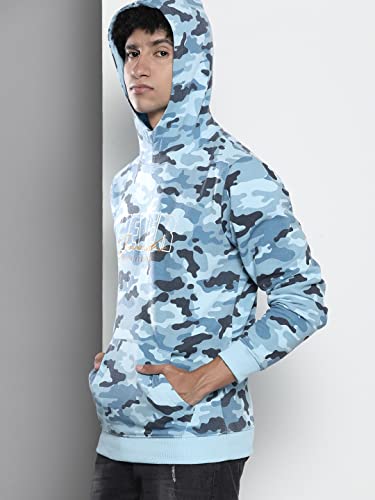 Image of The Indian Garage Co Men Regular Fit Printed Overhead Hooded Sweatshirt