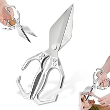 Multifunctional Heavy-Duty Kitchen Shears, High-Carbon Steel Culinary Shears, Heavy Duty Kitchen Scissors for Food with Ergonomic Handle for Chicken, Meat, Seafood Sliver