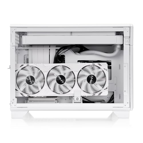 Image of Thermaltake TR100 SFF Chassis; mITX Support; 18.9 Liters; PCIe 4.0 Riser Cable Included; 360mm GPU Clearance; 280mm Radiator Support; Removable PCIe Bracket; Snow; CA-11A-00S6NN-00