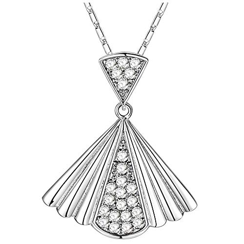 Collier motif éventail plaqué or blanc pour sublimer vos tenues de soirée et cocktails