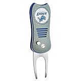 Team Golf NFL Detroit Lions Retractable Divot Tool with Double-Sided Magnetic Ball Marker, Features Patented Single Prong Design, Causes Less Damage to Greens