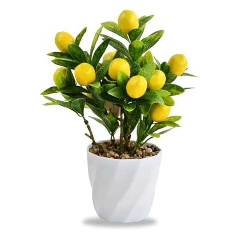Focenat Small Faux Lemon Tree Decoration Cover