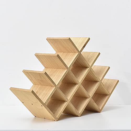 Kirigen Wooden 13-Bottle Wine Rack - Nature Wood 4-Tier Wine Display Rack/Free Standing And Countertop Wine Storage Shelf - Bottle Holder/Cabinet Glass Rack Xhjj4-Na #TOP6