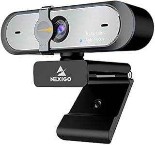 NexiGo N660P 60FPS 1080P Webcam with Software Control, Dual Microphone & Cover, AutoFocus, HD USB Computer Web Camera, for OBS Gaming Zoom Skype FaceTime Teams
