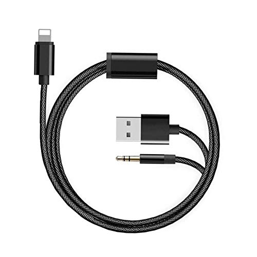 [Apple MFi Certified] Charging Audio Cable for iPhone,2 in 1 Lightning to 3.5mm Nylon Braided Aux Cord Works with Car Stereo Speaker Headphone Car Charger Compatible with iPhone 11/11 Pro/XS/XR/8/7/SE