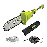 Sun Joe 24V-PS10-LTE 24-Volt iON+ 10-inch Cordless Telescoping Pole Chainsaw, Kit (w/ 2.0-Ah Battery and Charger), Green