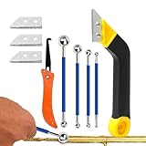10-teiliges Abdichtungswerkzeug - Komplett-Set zum Entfernen und Glätten von Dichtmasse | Schaber...