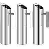 Funnymoom 3 Pack Stainless Steel Water Pitcher 70oz Modern Metal Pitcher with Ice Guard Silver Carafe Drink with Handle or Iced Hot Drink Tea Juice Coffee Beer