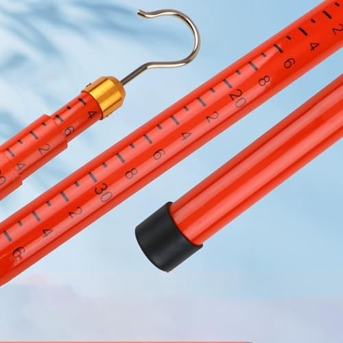 Electric Power Measuring Stick, Adjustable 19.7-59.1in Distance Measurement Tool, Durable Epoxy Resin Height Gauge (800cm/26.2ft) for Accurate Measurements,Orange,1800cm/59.1ft