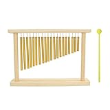 Alomejor Carillones de Percusión Música de Una Sola Árbol de Carillón de Viento de Percusión con 20 Tonos Diferentes Soporte