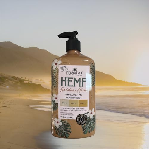 malibu hemp golden glow gradual tan moisturizer 18 fl oz