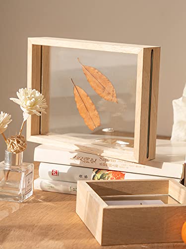 FASHION YO Photo Frame Beech Wood Picture Frames for Desk Double Sided Decor Family Friends Gifts 4x6 8x6 7x5 Portrait & Landscape (Nature Wood 8x6(15.2 * 20.3CM)) - Image 2