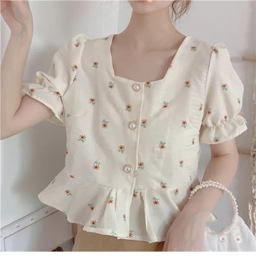 FBGBGHGJK Women's shirt, summer short sleeved top, lightweight and breathable Workout Shirts Women(White,L)