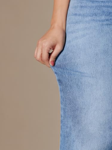 Image of Miss Chase A+ Women's Wide-Leg High-Rise Regular-Length Stretchable Shaping Denim Jeans