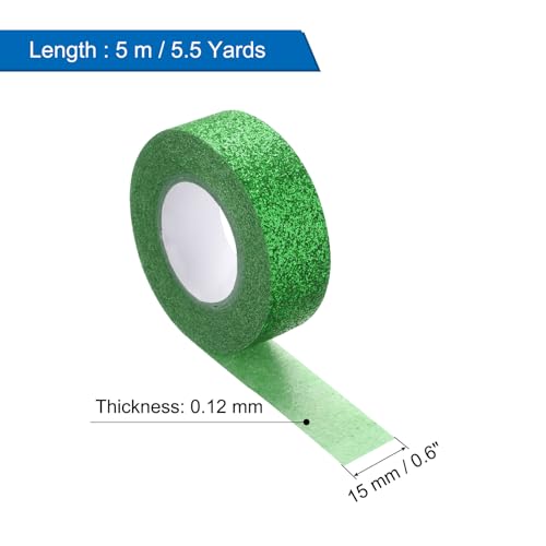 Ruban Washi pailleté vert : l'adhésif décoratif repositionnable sans abîmer le papier - 2