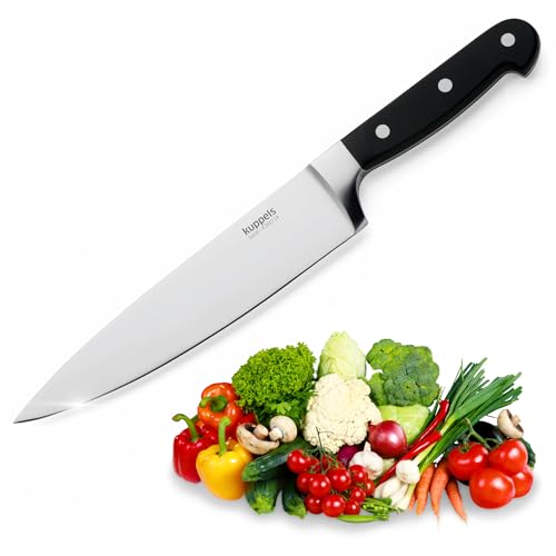 Kuppels SOLID Kochmesser 20 cm Klinge, Scharfes Küchenmesser aus Chrom Vanadium Stahl, Profi...