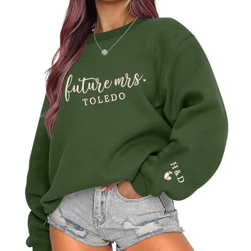 Personalized Embroidered Mrs Sweatshirt – Future Bride,Bridesmaid & Bachelorette Gift, Matching Couple Hoodie