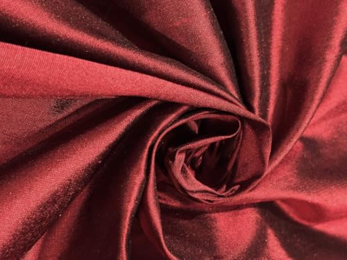 Soie Dupioni bicolore rouge noir et tissu noble de 137 cm