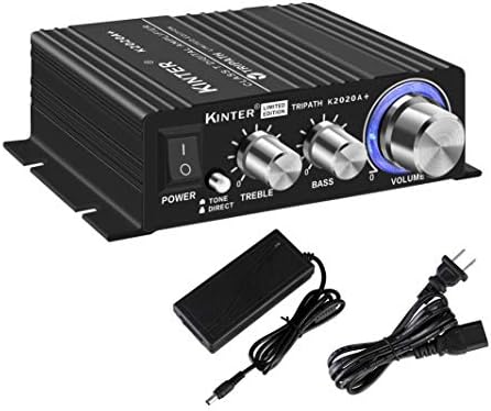 Kinter K2020A+ Limited Edition Original Tripath TA2020-020 Class-T Hi-Fi Audio Mini Amplifier with 12V 5A Power Supply Black