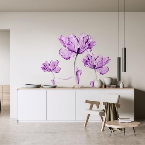 Tanlaby Purple Lotus Wall Stickers - Image 4
