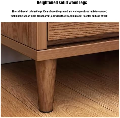 Modern Vintage Nightstand with 2 Drawers - Solid Oak Bedside Table for Bedroom, Study, Living Room - Rounded Corners Small Furniture Essential