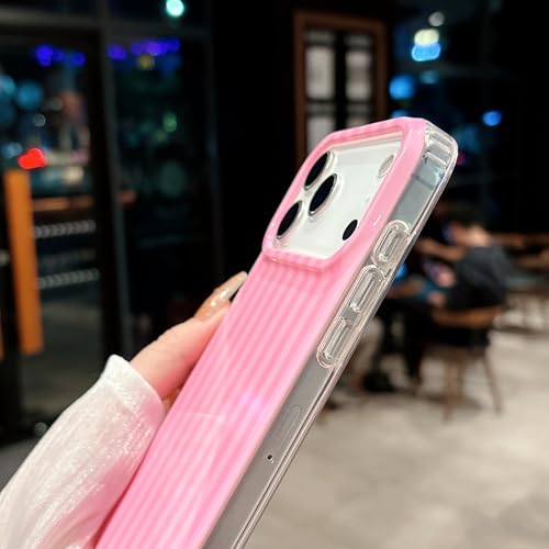 Jmltech Magnetic Case for iPhone 17 Pro Case Striped Phone Cases Aesthetic Women Girly Trendy Shockproof Slim Soft TPU Hard PC Light Pink Stripes by Jmltech - Used condition - Image 4