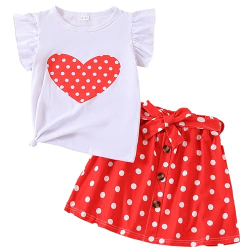 Image of Ayzozuy Kid Girl Clothes Shorts Set 2 Piece Outfits Summer Casual Short Sleeve Top and Shorts Set for Girls 4-7