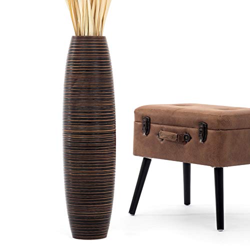 Image of Leewadee Large Floor Vase 26 inches Mango Wood for Pampas Grass, Dried Flowers