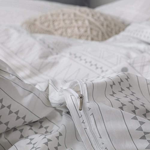 Aztec Duvet Cover King, Luxury Microfiber 3Pc Aztec Bedding Set, 1 Duvet Cover +2 Pillowcases, Geometric Triangle Bohemian Pattern Printed Duvet Cover, Soft Durable With Zipper Ties ( No Comforter ) #TOP1