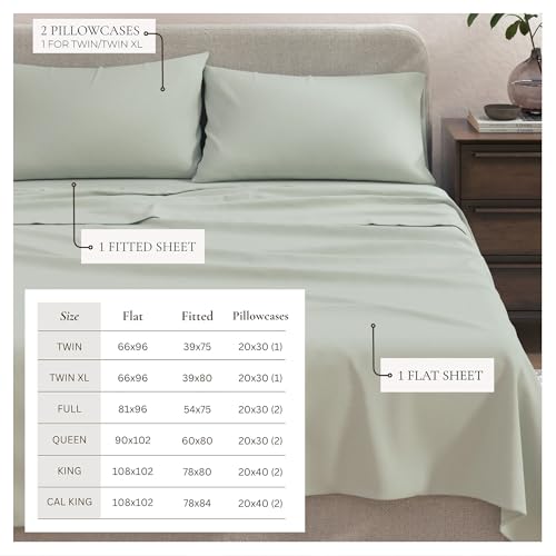 Image of Great Bay Home Cotton Jersey Knit Full Sheet Set - Ultra-Soft, Stretchy, Heathered Melange Bed Sheets - Cozy, Soft T-Shirt Sheet & Pillowcase Set (Green)
