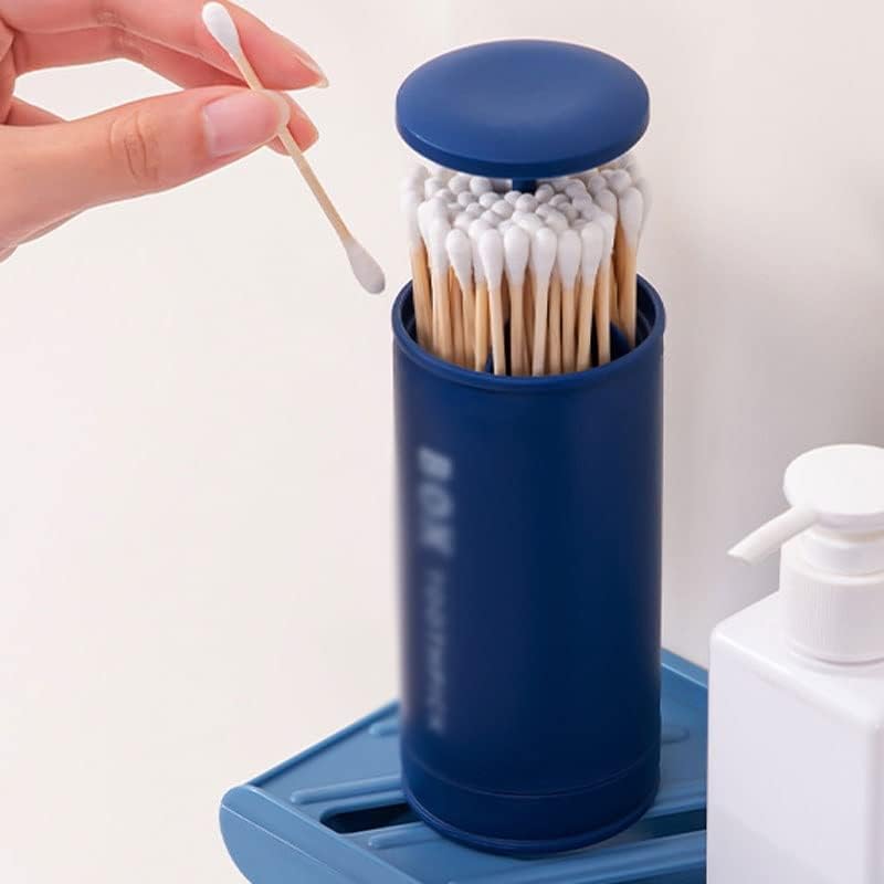 Creative Press Type Automatic Toothpick Holder Cotton Swabs Storage Tube Restaurant Hotel Toothpick Box (Color : White-Dinosaur Doodle4, Size : 57 * 57 * 121mm)