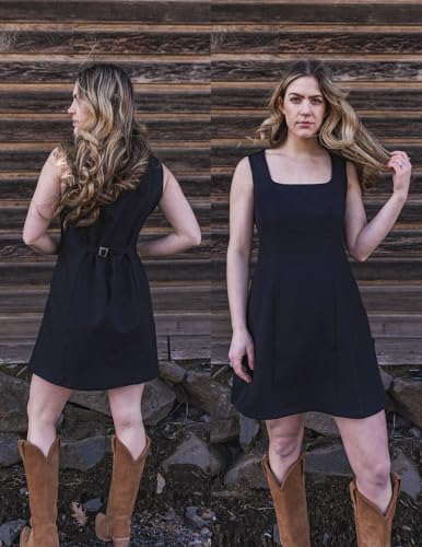 ZESICA Women's 2025 Summer Sleeveless Tank Mini Dresses Square Neck A Line Flare Party Short Dress 6