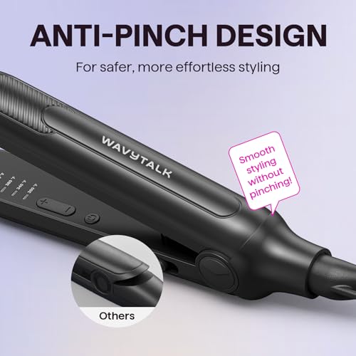 Image of Wavytalk Pencil Small Flat Iron 0.3 inch for Short Hair, Pixie Cut & Bangs | 5 Temperature Settings, 0.3 inch Ultra-slim Plates ,15s rapid heat-up, Curved Design with Rounded Edges, Ideal for short hair