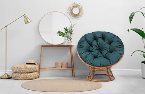 Amazinggirl Papasansessel Kissen Sitzkissen Hängesessel 100cm - Polster für Korbsessel Papasan Chair Lesesessel und Rattansessel für Outdoor und Indoor rund und groß Grün Farbton B