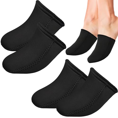 2 Pairs 3mm Neoprene Toe Warmers Black Feet Warmer Toe Covers Thermal Foot Toe Caps for Winter Sports Outdoor(Large)