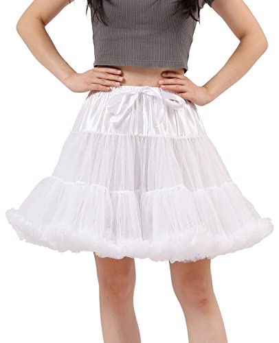 Tulle Petticoats for Women Elastic Waist Chiffon Petticoat Puffy Party Cosplay Underskirt Multi-Layer Short Tutu Skirt2