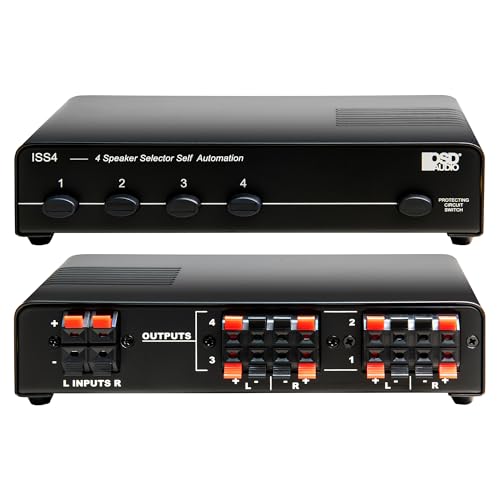 OSD Audio ISS4 4-Zone Speaker Selector Switch with Built-in Impedance Protection for Multi-Room Home Audio Systems