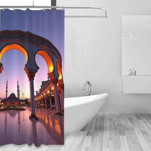 Rideau de douche imprimé architectural n° 10 en textile opaque premium - 6
