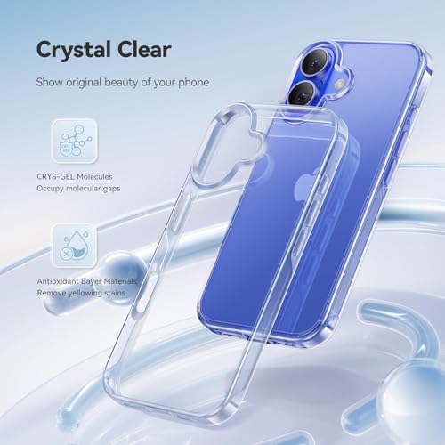 Image of REALCASE Stylish Silicone Back Cover Case for iPhone 16 Plus | Scratch Resistant Protective Crystal Clear Transparent Shock Proof Bumper Back Cover Case for iPhone 16 Plus