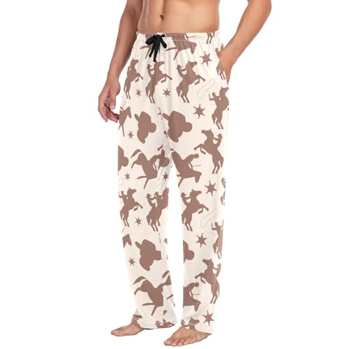Pajama Pants for Men Western Cowboy PJs Soft Cotton Bottoms Comfy Sleep Lounge Pants with Pockets4