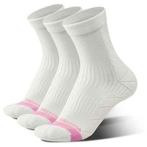 BRISIRA Coolmax Bamboo Viscose Running Compression Quarter Socks Women Moisture Wicking Anti Blister Athletic Ankle Cushion Cover