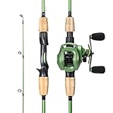Sougayilang Fishing Rod Reel Combos, Graphite 2Pc Blanks Fishing Pole with Casting & Spinning Reel, Stainless Steel Guides- Casting 6'0' with Right Reel