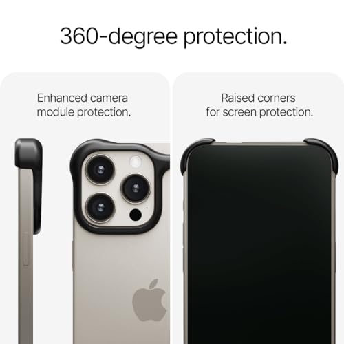Image of Arc Pulse Compatible with iPhone 16 Pro Phone Case (2024), Minimalist Protective Shock Absorption Aerospace Grade Aluminum Shells + Elastomer Inlays Easy Fit 6.3 inch (Aluminum Matte Black)