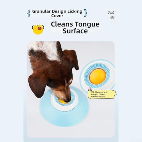 Sakin Yeme Davranışını ve Etkileşimi Teşvik Etmek için Vantuz Tabanlı Silikondan Yapılmış Esnek Köpek Yalama Kasesi (Sarı) - Görsel 5
